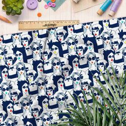 Ткань таффета толпа девушек