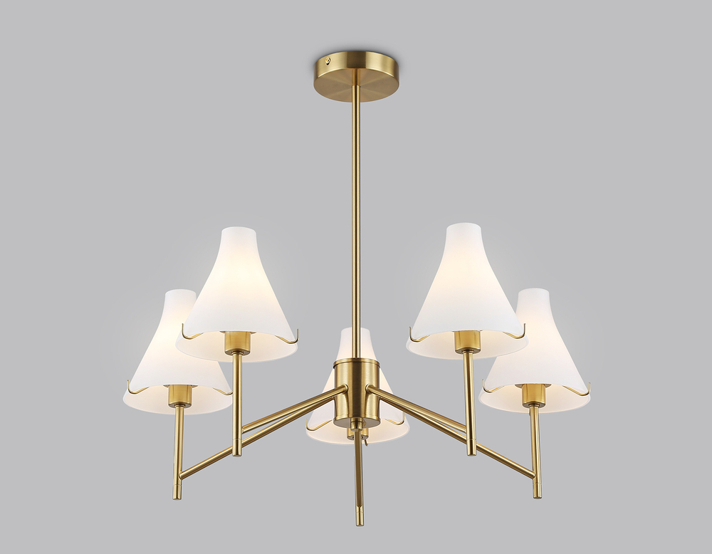 Светильник подвесной LH57133/5 BS/FR латунь/белый матовый E14/5 max 40W D650*590