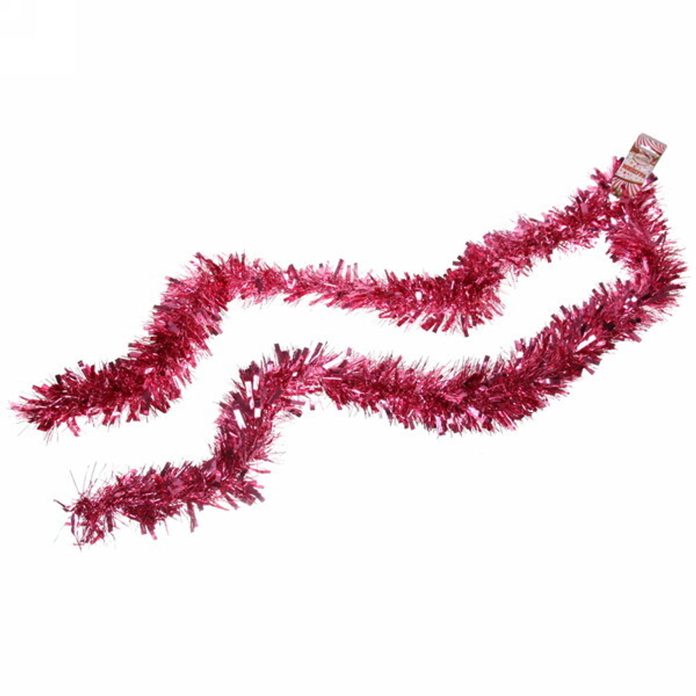 Мишура 2 м 9 см «Праздничное настроение», Малиновый