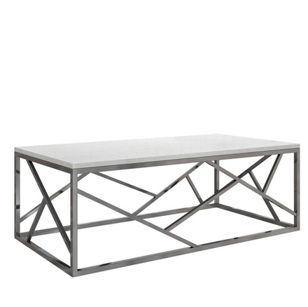 GY-CT2051214BLSM Стол журнальный иск.мрамор/темн.хром 60*120*40