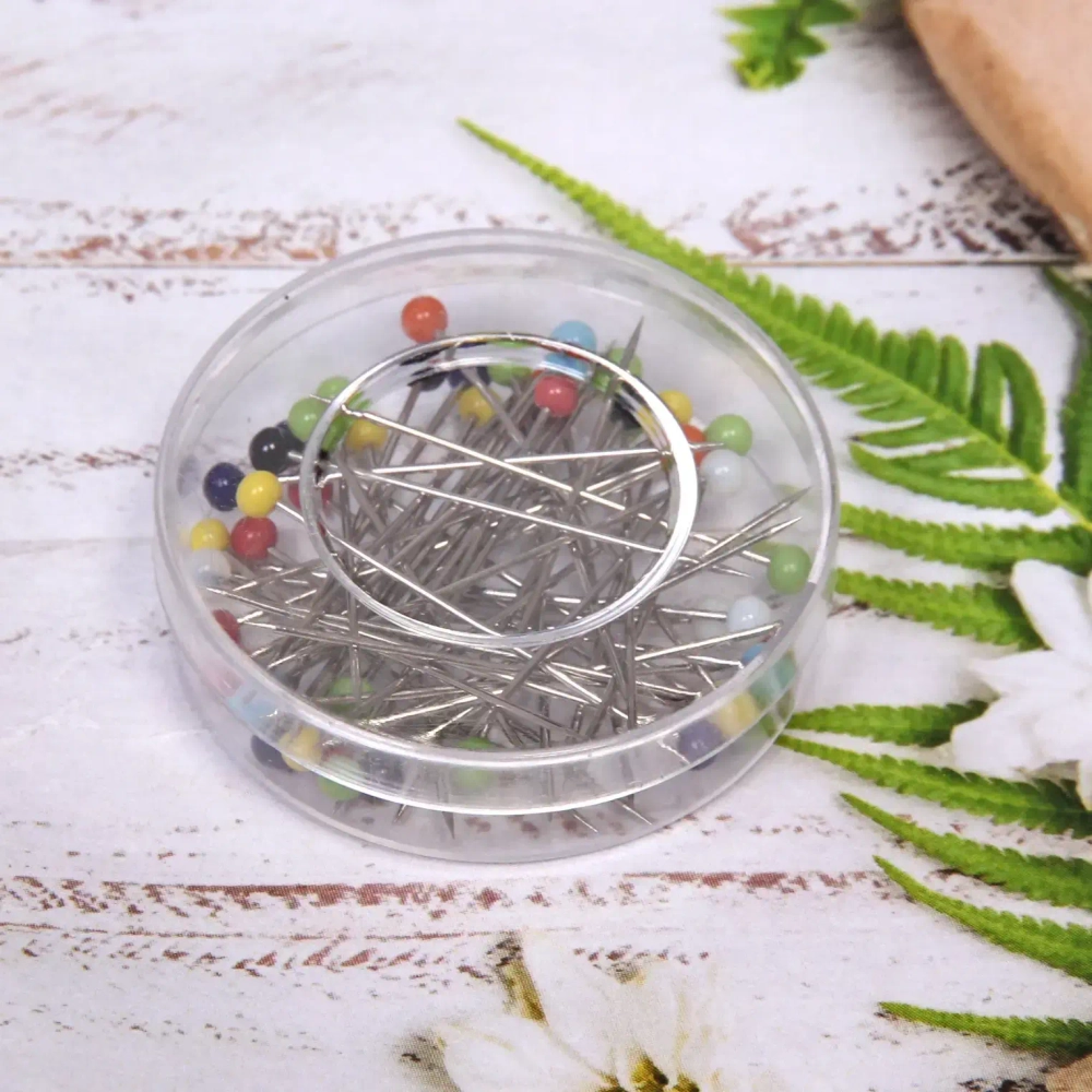 Булавки портновские в контейнере 40+-шт «Favorite Hous», разноцветные 2*2.5см, d-3,6см