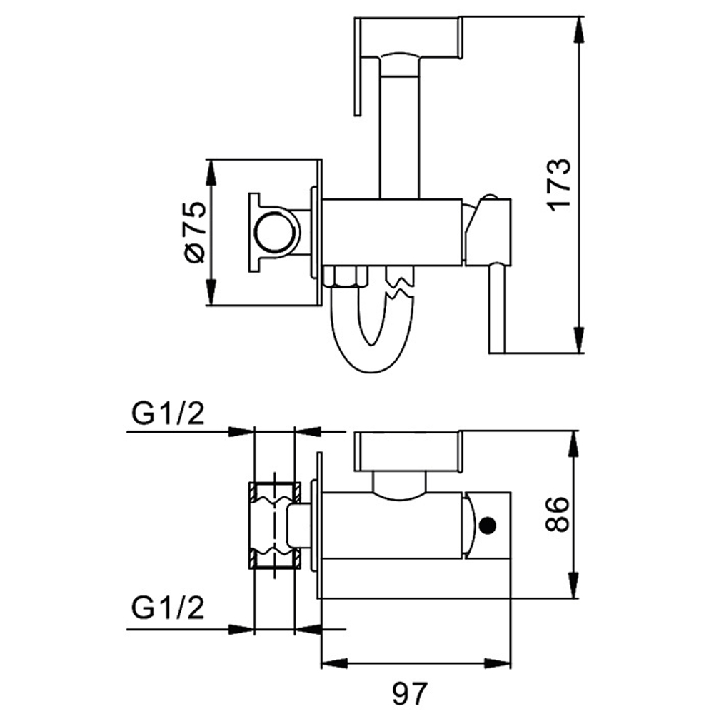 Смеситель FRAP F7505-4 с гигиеническим душем бронза F7505-4