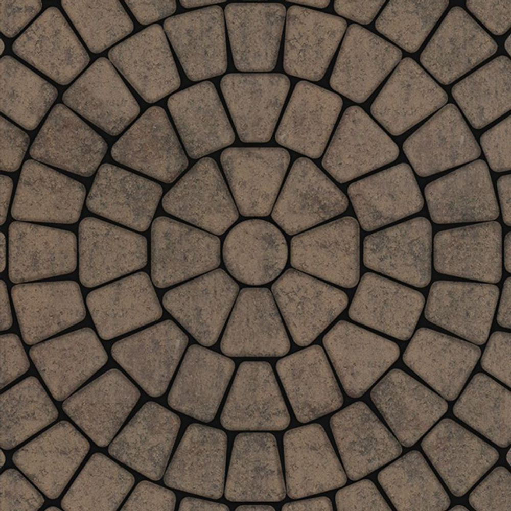 Тротуарная плитка КЛАССИКО (круг) - Листопад гладкий Шелковица, комплект из 3 видов плит