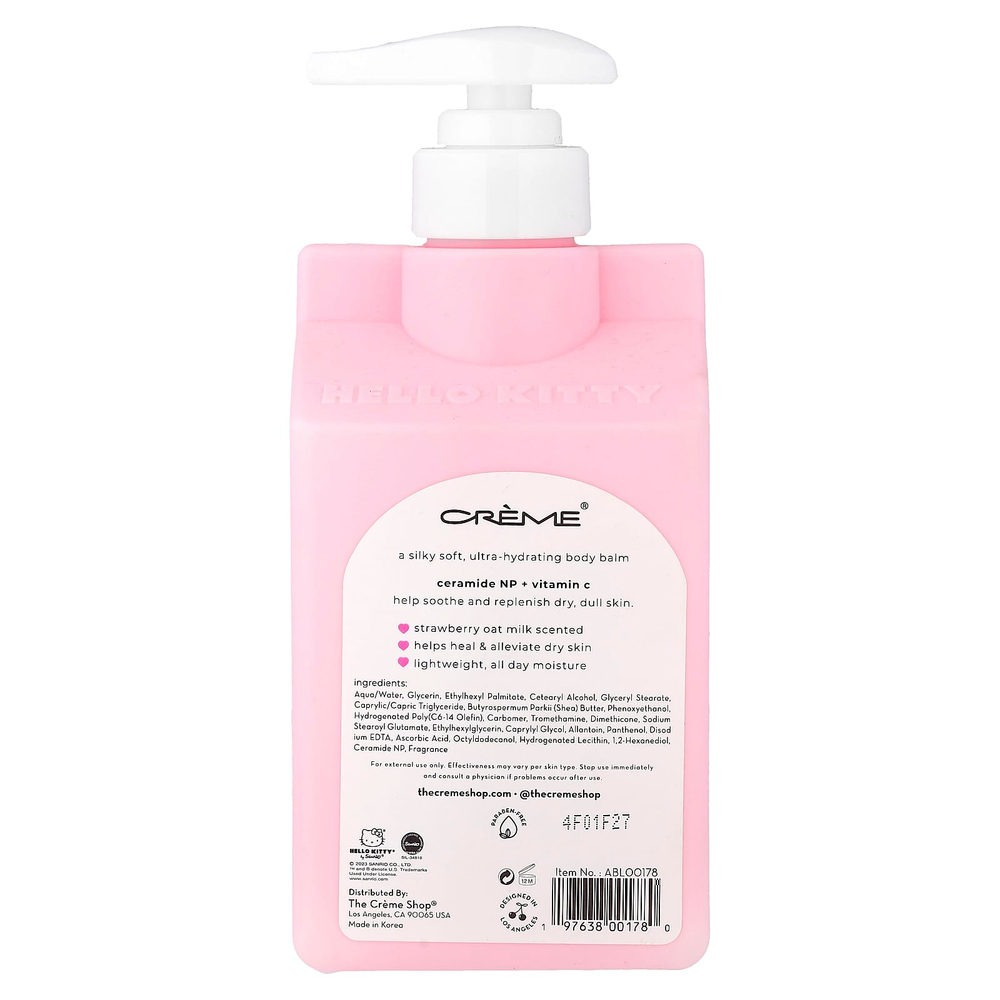 The Creme Shop, Hello Kitty®, улучшенный увлажняющий бальзам для тела, клубничное овсяное молоко, 500 мл (16,9 жидк. унции)