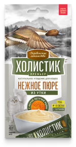 ХОЛИСТИК ПРЕМЬЕР Лакомство для кошки Нежное пюре из утки, 4*10 г