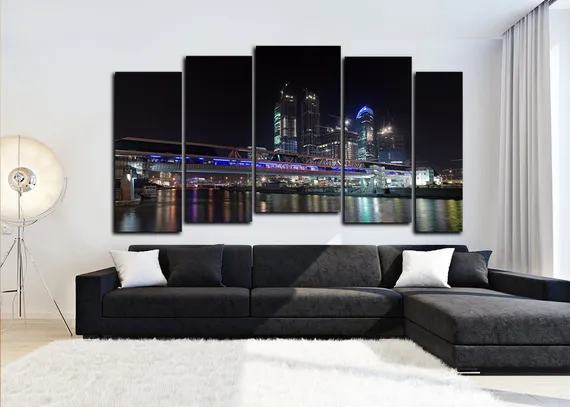 Модульная картина "Ночная Москва"