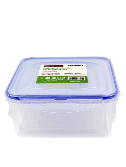 Набор герметичных контейнеров 4 шт. 0,4 л; 0,8 л; 1,35 л; 2 л. Kamille KM 20002 квадратные