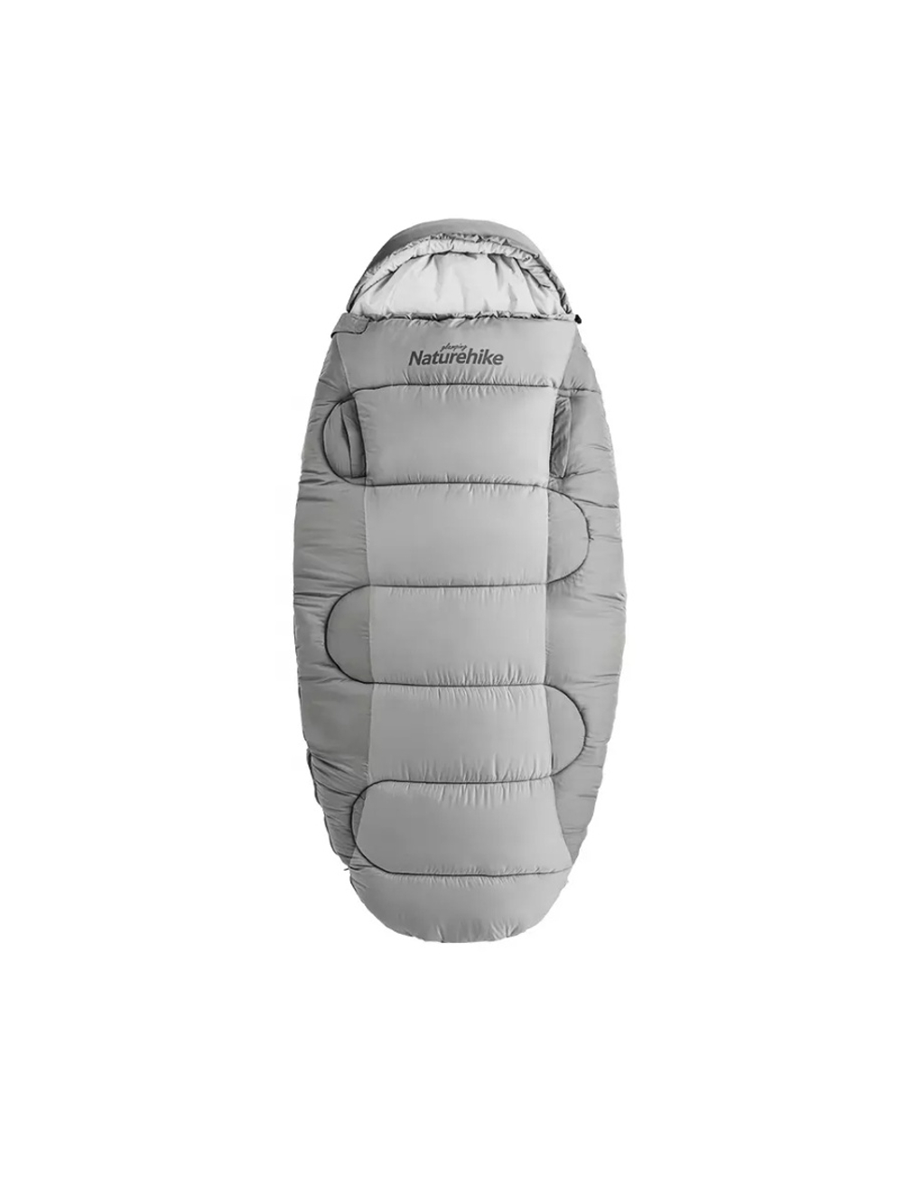 Мешок спальный Naturehike Oval PS300, 220х95 см, (правый) (ТК: +4C), серый