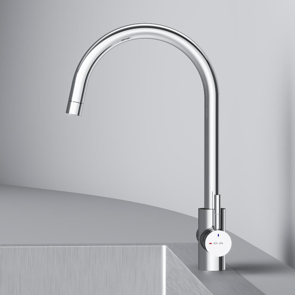 Смеситель для кухни с С-изливом с каналом для питьевой воды, хром AM.PM X-Joy S F85B07700