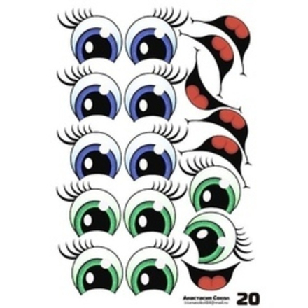 Наклейки "Глаза. Рты №20", 6 компл. на листе