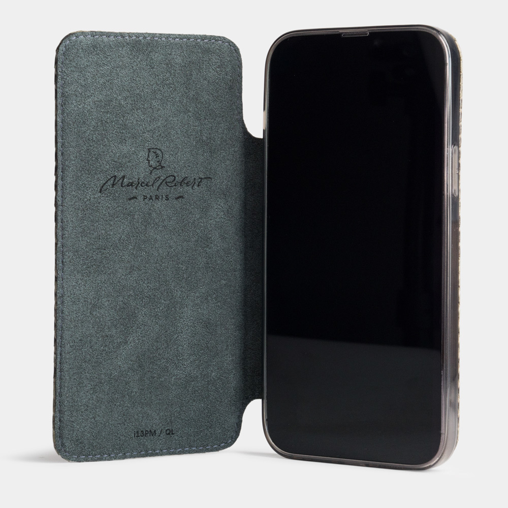 Чехол Benoit для iPhone 13 Pro из кожи питона, зеленого цвета