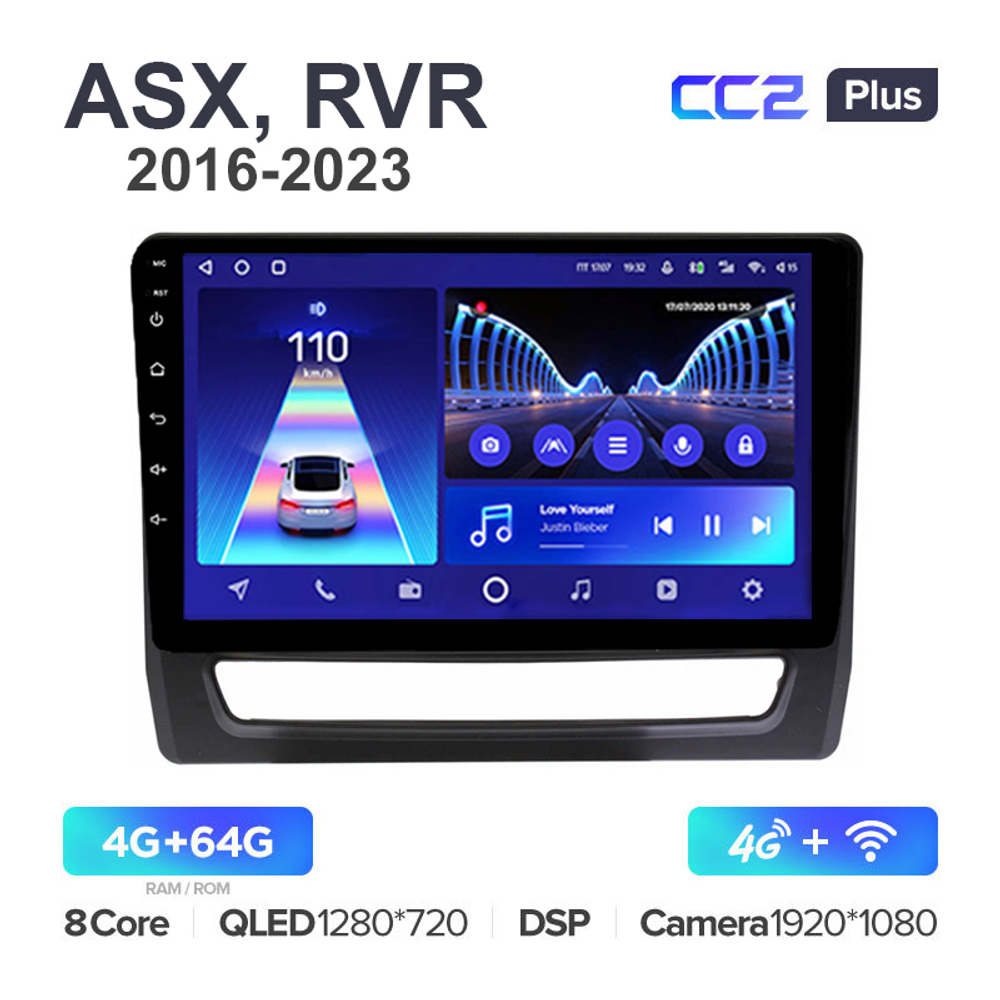 Teyes CC2 Plus 10,2"для Mitsubishi ASX, RVR 2016-2023 (прав)