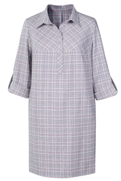 Платье-рубашка 1976ЛПБ, клетка белая #406БКл241976ЛПБ