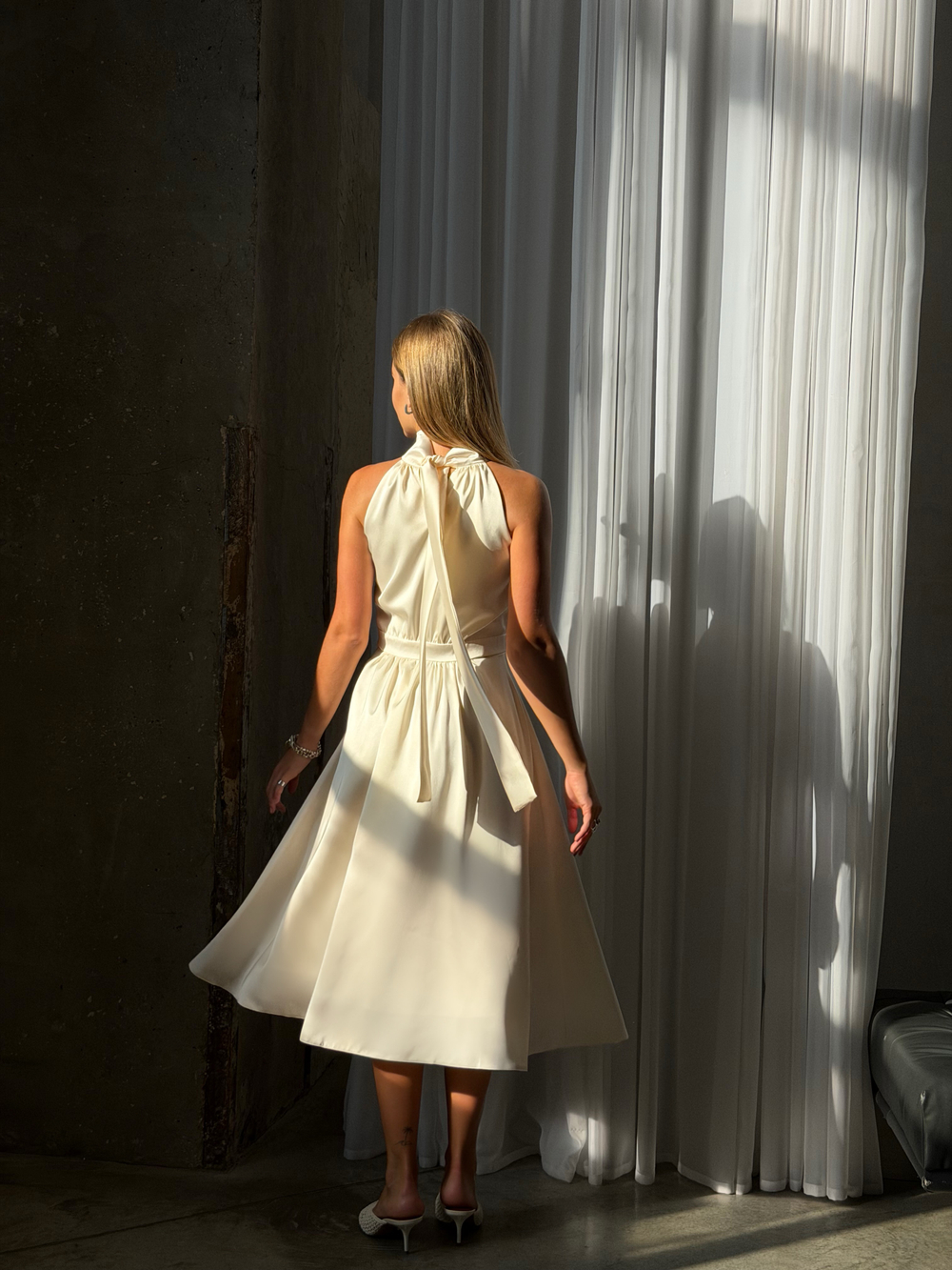 Платье Полли миди молочное