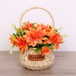 Цветочная композиция «Весенняя мелодия» 13*26см в корзинке оранжевый цвет