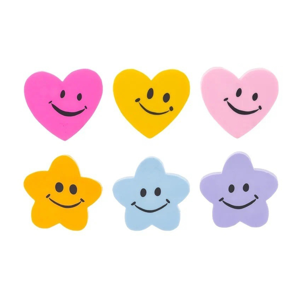 Ластик Basir, фигурный, серия "Звёздочка смайлик", разноцветный, размер 4*4 см