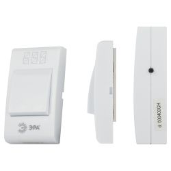 Звонок дверной ЭРА TWIN-B беспроводной две кнопки белый 32 мелодии | Электрозвонки