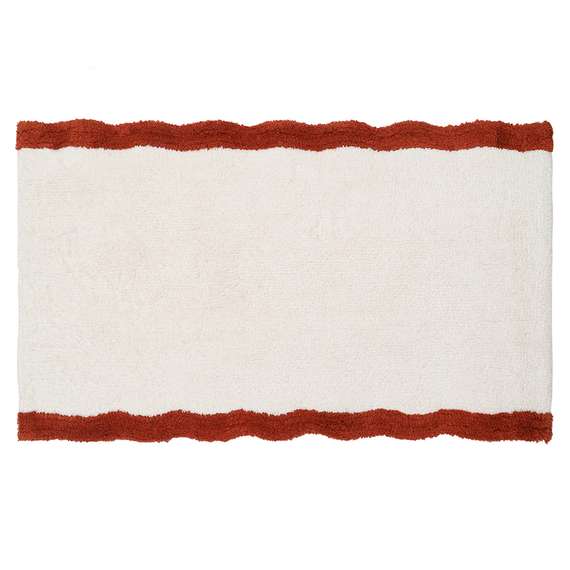 Коврик для ванной с кантом терракотового цвета из коллекции trendy ruffles, 50x80 см