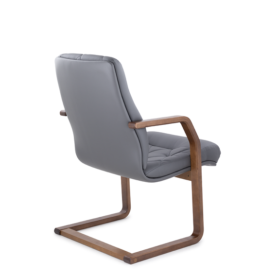 Кресло К-10 Верона Н/п дерево D8 (темный орех) Z71 (серый)