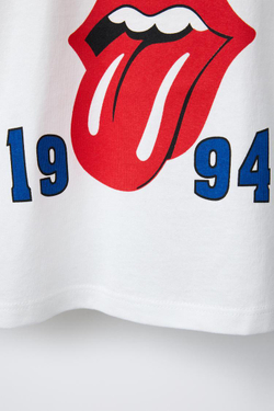 ZARA ФУТБОЛКА С ПРИНТОМ ROLLING STONES ©, БЕЛЫЙ