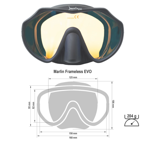 Маска Marlin FRAMELESS EVO с просветленным стеклом