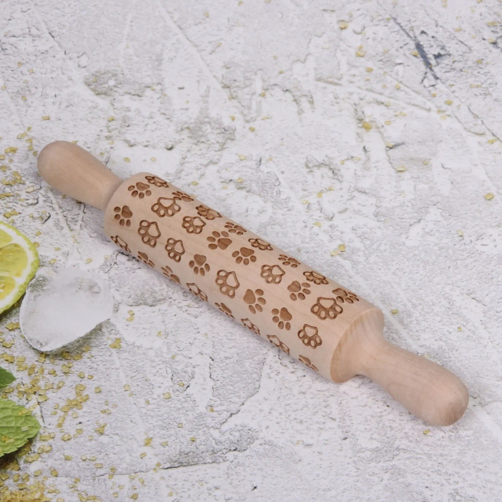 Скалка деревянная фигурная «Лапки» 28*4,5см