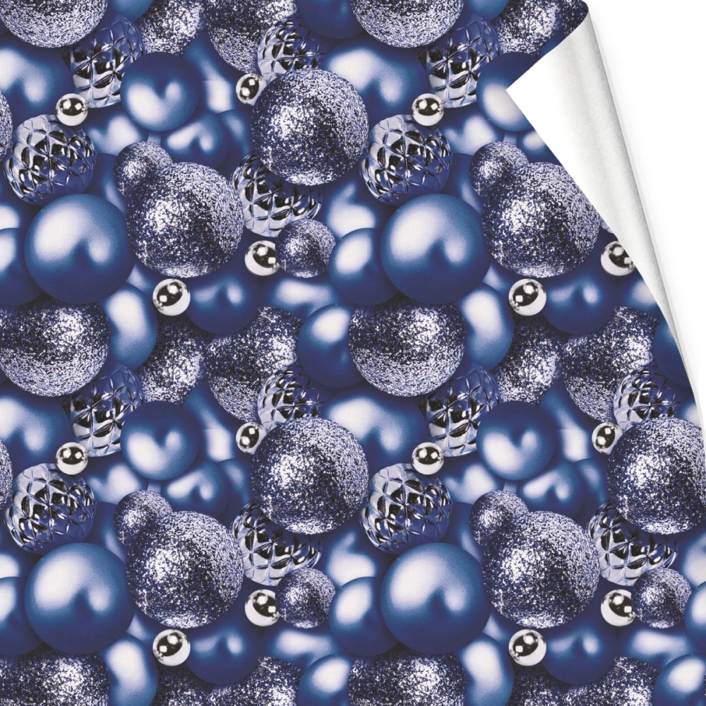 Бумага упаковочная 50х70 см «Волшебные шары», сапфир (1 лист)