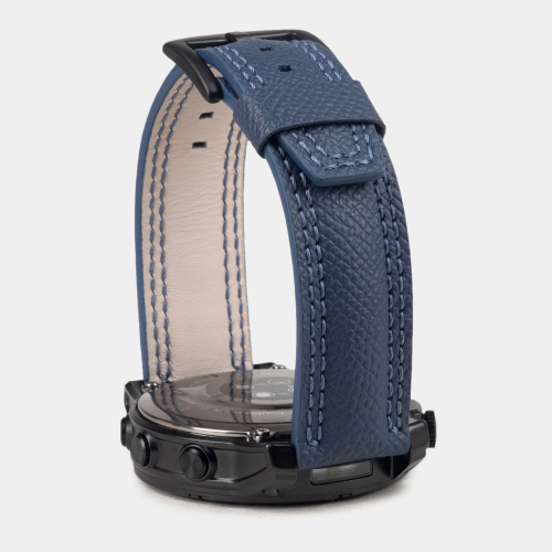Ремешок для часов Garmin 47 mm классический из кожи теленка, синего цвета