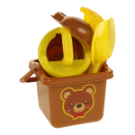 Набор для игры в песок (5педм.) ведерко,совок,граб,лейка,форм,сет.JX705B