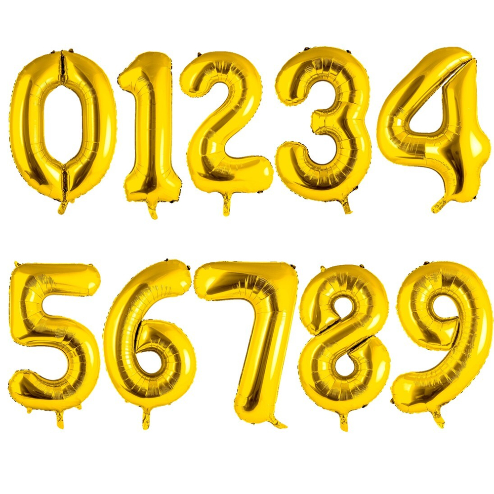 Фольгированные цифры в золотом цвете 66 см / 102 см
