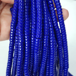 Бусины шайбы, рондель, индиго, лэмпворк, стекло, р-р 6мм, цена за набор 10 шт