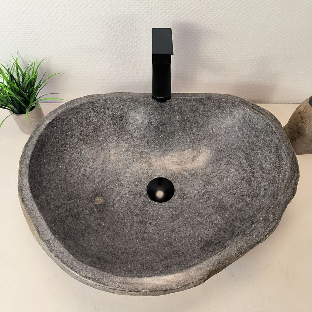 Раковина из речного камня RS-66038 58х46х15 из натурального камня