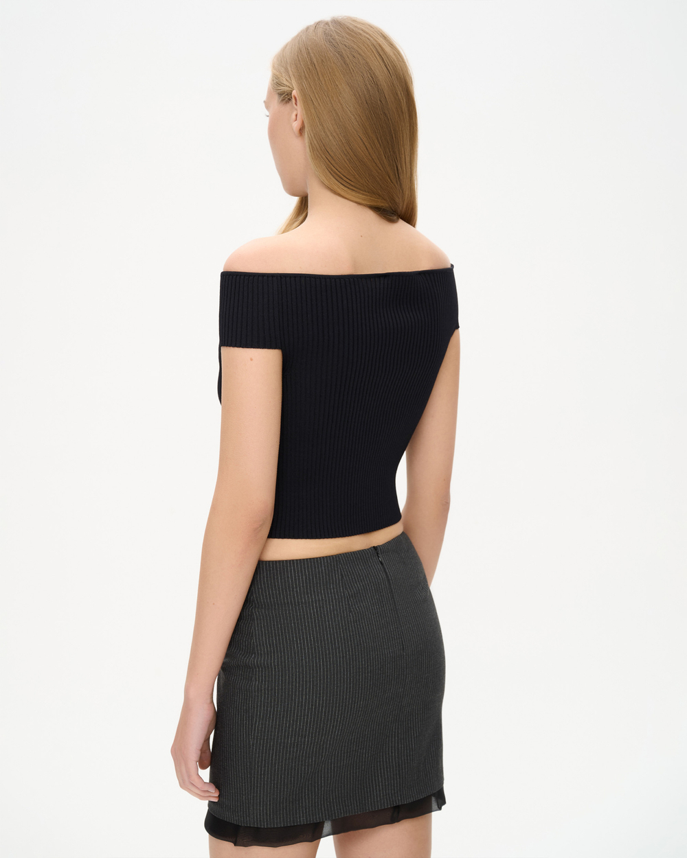 Юбка мини из костюмной ткани