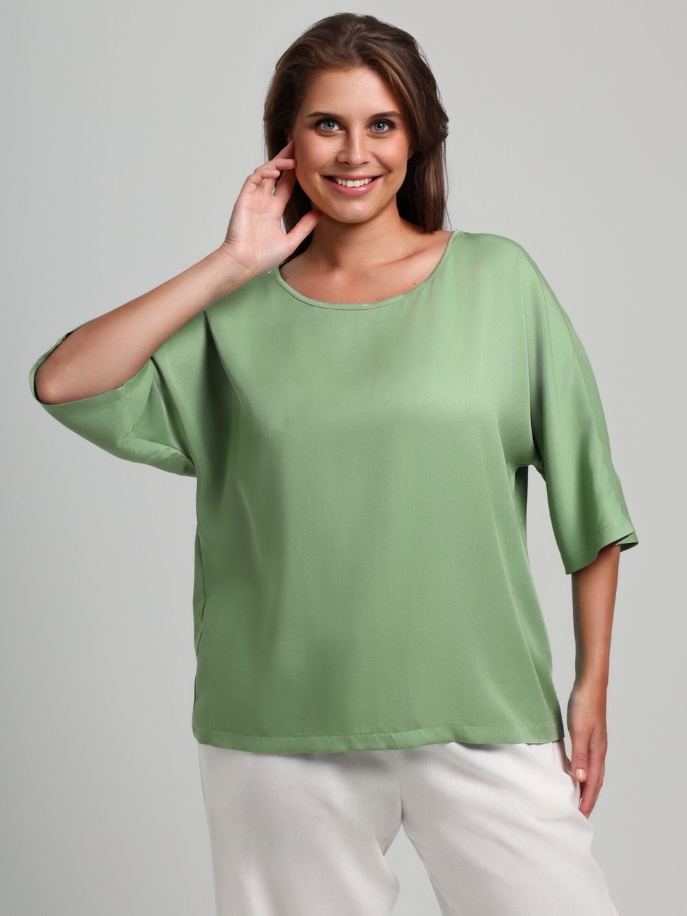 Блузка Летний драйв-2 Виотекс ЗЕЛЁНЫЙ