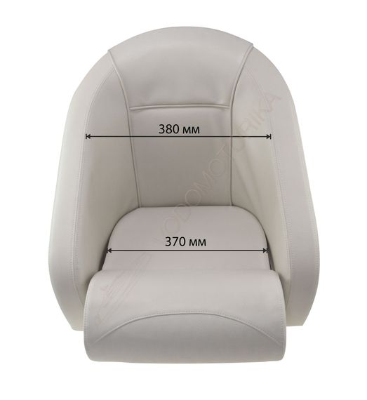 Кресло ROMEO мягкое, подставка, обивка белый винил, синий шов (118100010)