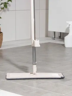 Швабра для мытья пола плоская с вертикальным отжимом Доляна, 2 насадки из микрофибры 35×14 см, стальная ручка 125 см