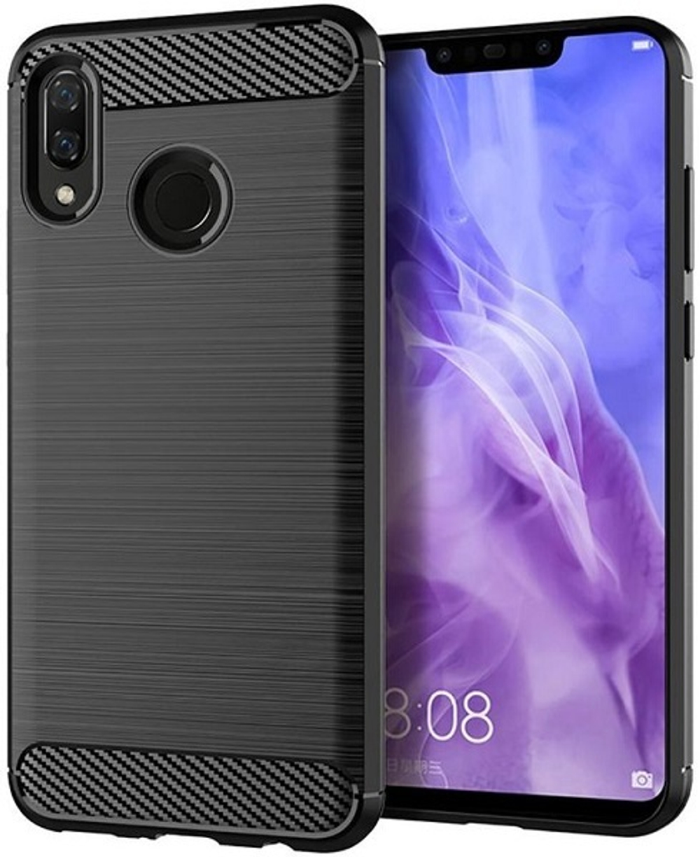 Чехол для Huawei Nova 3 цвет Black (черный), серия Carbon от Caseport