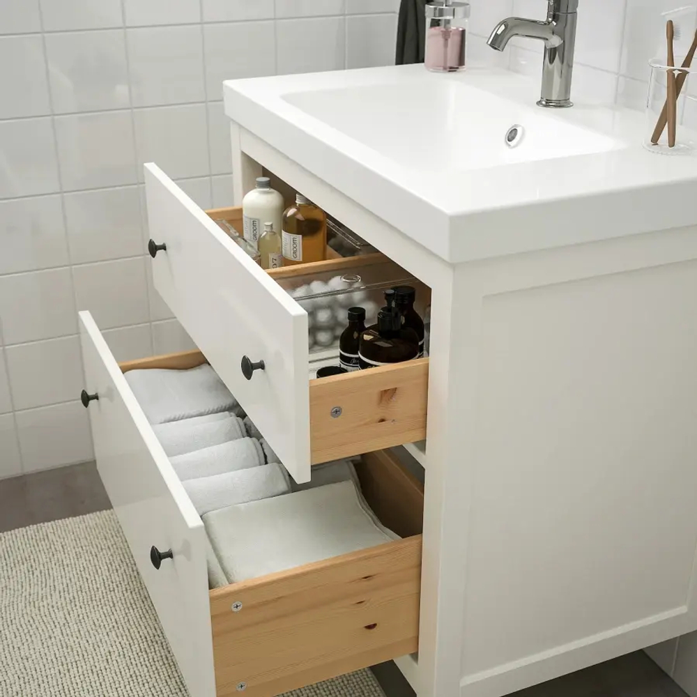 Тумба для ванной - HEMNES / ORRSJÖN /ORRSJОN  IKEA/ ХЕМНЕС/ОРРСЬЕН ИКЕА, 82х49х89 см, белый