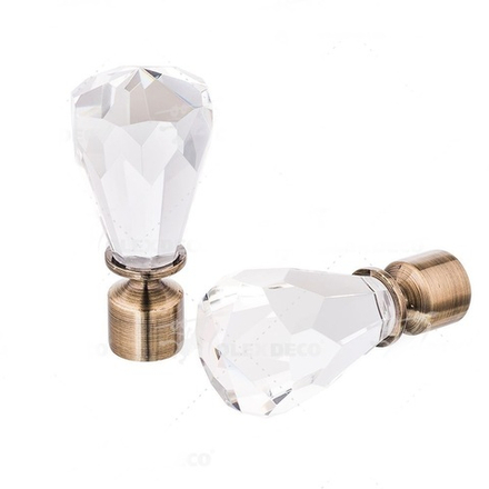 Наконечники "Кристалл" d19 мм, цвет антик