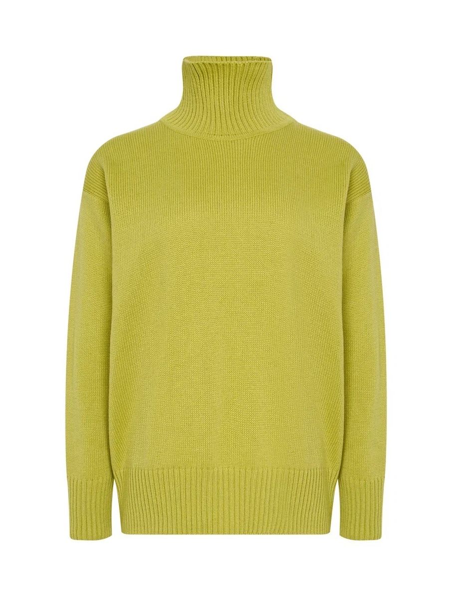 Свитер из шерсти мериноса OVER салатовый