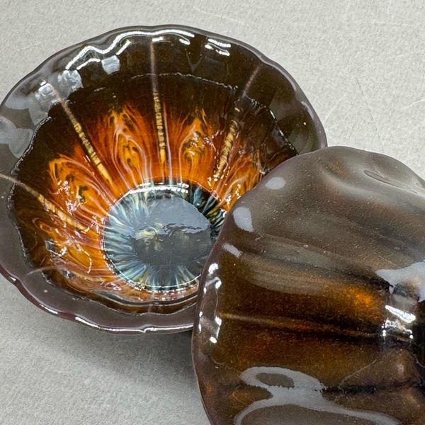 Чашка, керамика в стиле Цзинь Да Чжень, глазурь темная, 50мл