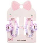 Заколки-крабы для волос 2шт «Мон Ляруш», сердечки, микс 6 цветов, 4,5см (Блистер)