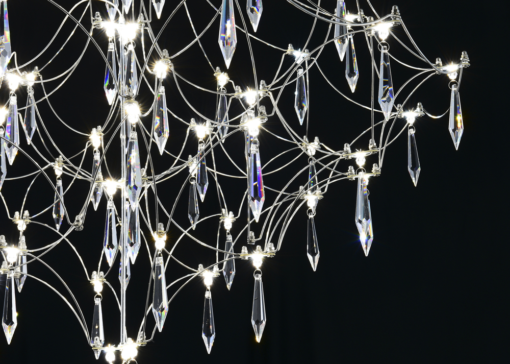 Подвесная люстра светодиодная с пультом и хрустальными подвесками Asfour MyFar Allegria MR2640-66P-76AP