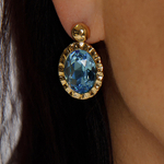 Серьги Qudo TIVOLA UNICA big (G/P) Aquamarine 2,65 cm 332028