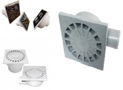 ПП Трап 50 с гориз. спуском пласт. решетка 150х150