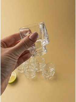 Набор изогнутых шотов для виски, 60 мл, 6 шт. прозрачные