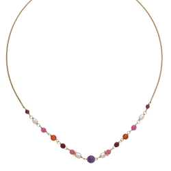 Колье Franck Herval, Jeanne, с аметистом, жемчугом, агатом, нефритом и гранатом, FH26.1-15-64540 (фи