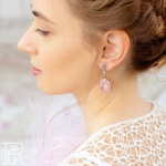 LEFIREL' Серьги серебряные женские "Делайла" с цветами из муранского стекла / ювелирные украшения из родированного серебра 925