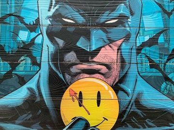 Картина на досках Бэтмен Значок 40х60см