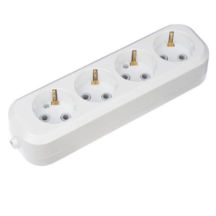 Колодка 4гн с З/К белая 10А REXANT